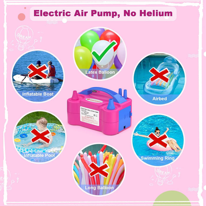 IDAODAN Electric Balloon Pump, Portable Electric Balloon Blower Machine Inflator Air Pump for Party Decorations