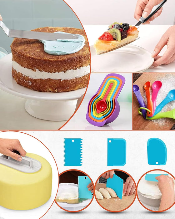 700 PCs Cake Decorating Kit with Baking Supplies Cake Decoration Set including Springform Pans, Cake Turntable, Numbered