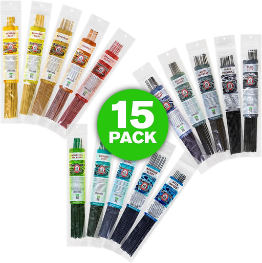Hand-Dipped Incense Sticks 180-Pack, 15 Scents