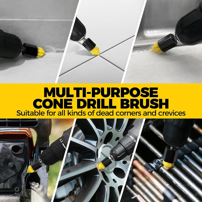 6Pc Drill Brush Set - Soft Bristles with Extension for Home Clean