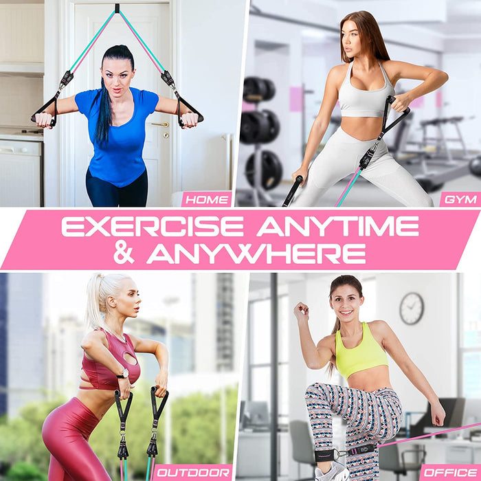 Resistance Bands with Handles, 5 Level Exercise Bands, 150LBS Workout Bands
