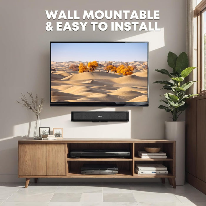 Sound Bar,Soundbar for TV with 4 Powerful Speakers,Surround Sound System for TV,17 inch Soundbar with Bluetooth/HDMI-ARC