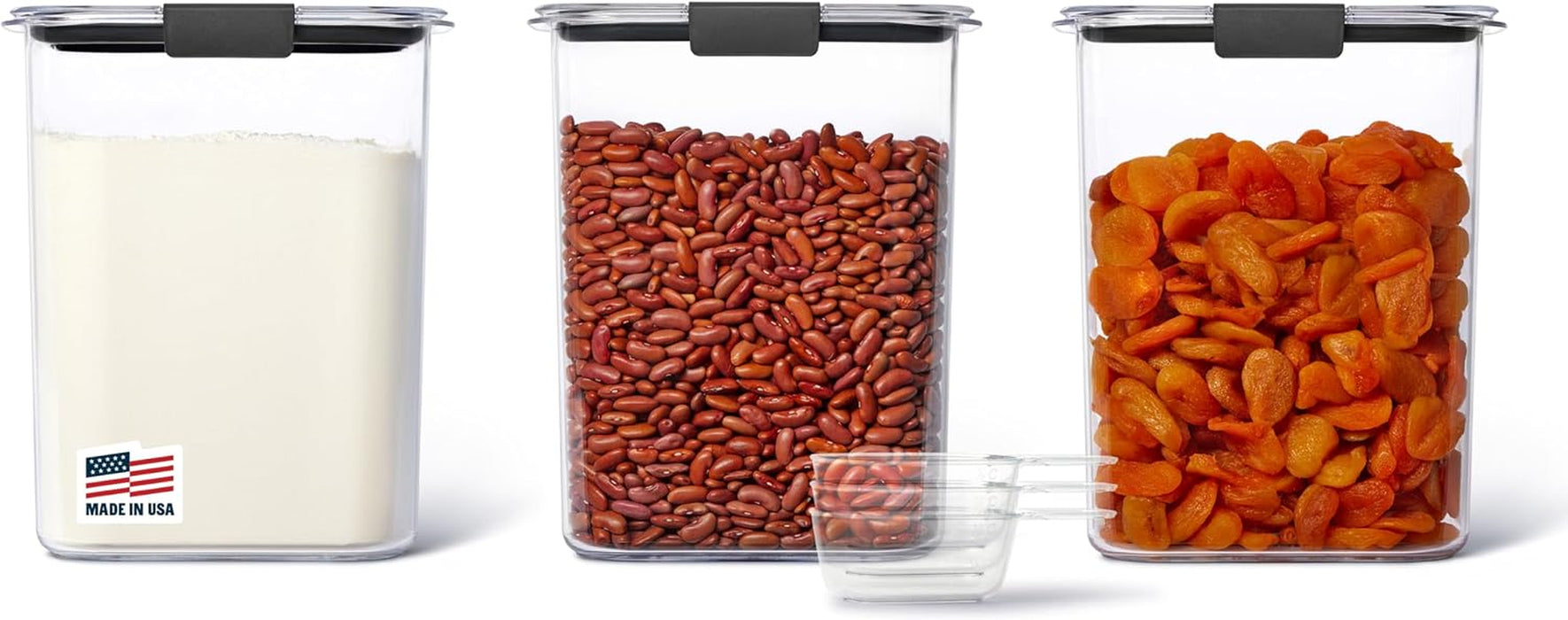 Brilliance BPA-Free Food Storage Containers with Lids Airtight Kitchen and Pantry Organization Set Includes 3 Containers