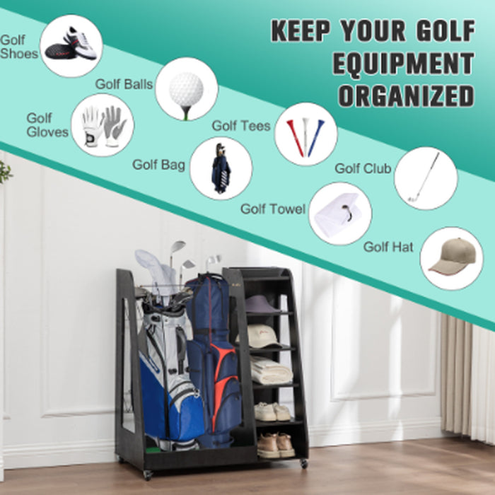 Two-Bag Wooden Golf Storage Rack