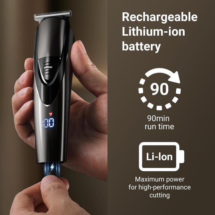 Rechargeable Beard Trimmer for Men: 𝟏𝟐-in-1 Grooming Kit
