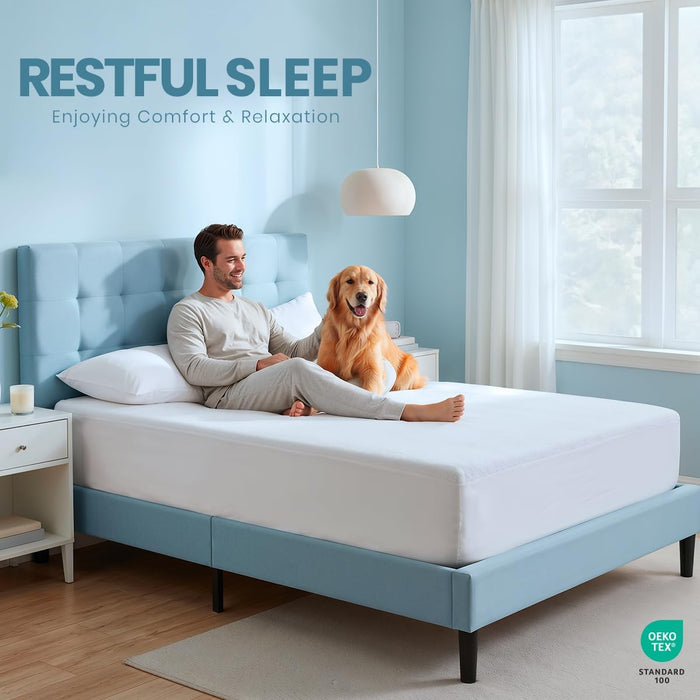 Waterproof Twin Size Mattress Protector fits Upto 15" Deep Pocket