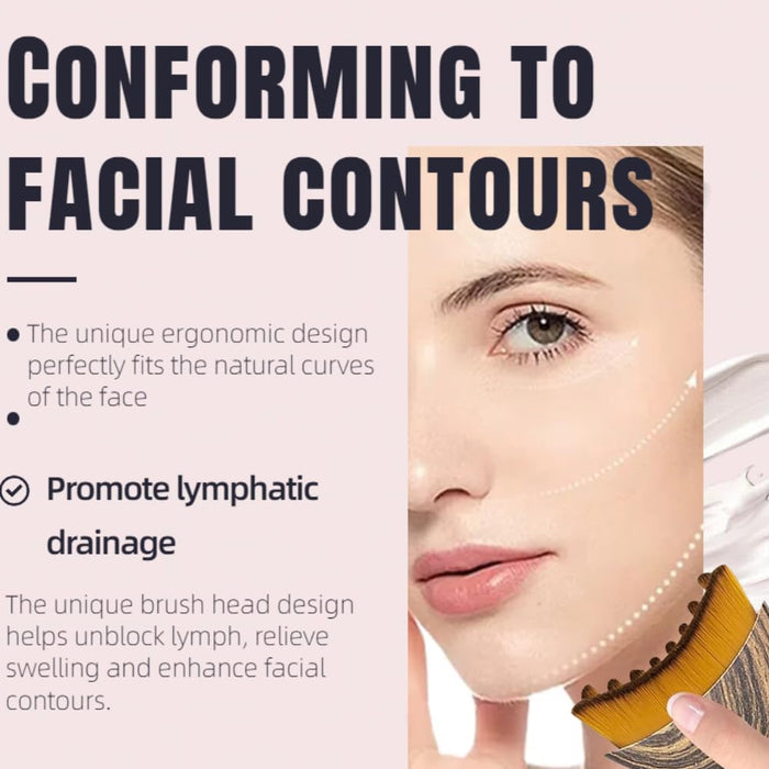 Lymphatic Contour Face Brush - Double Chin Reducer & Lymphatic Drainage Massager, Anti-Puffiness Depuffer Tool for Sculp
