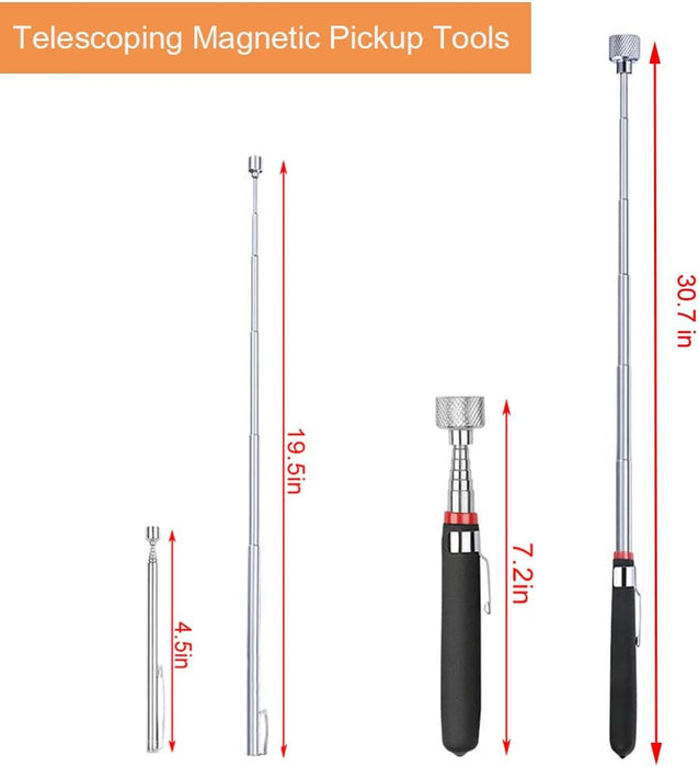3 Pack Telescoping Magnet Pick-up Tool Set - Retrieving Telescoping Magnet Pickup Tools，Extendable Magnetic Pick Up Tool