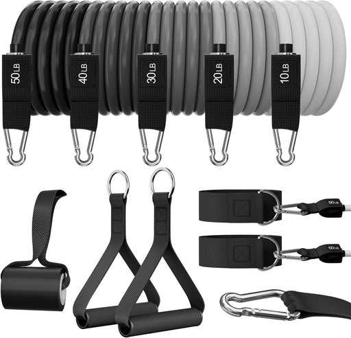 Resistance Bands with Handles, 150 lb Exercise Bands Set
