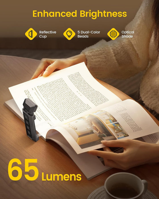 Extendable Book Light, Full-Page USB Rechargeable Reading Light