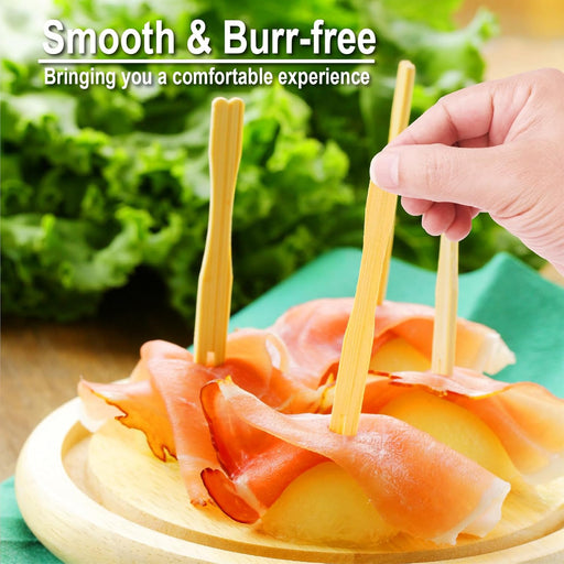 400PCS Bamboo Appetizer Forks, Fancy Toothpicks for Appetizers - 3.5 Inch