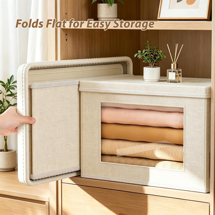 Fabric Storage Bins with Lids, Foldable Decorative Storage Box
