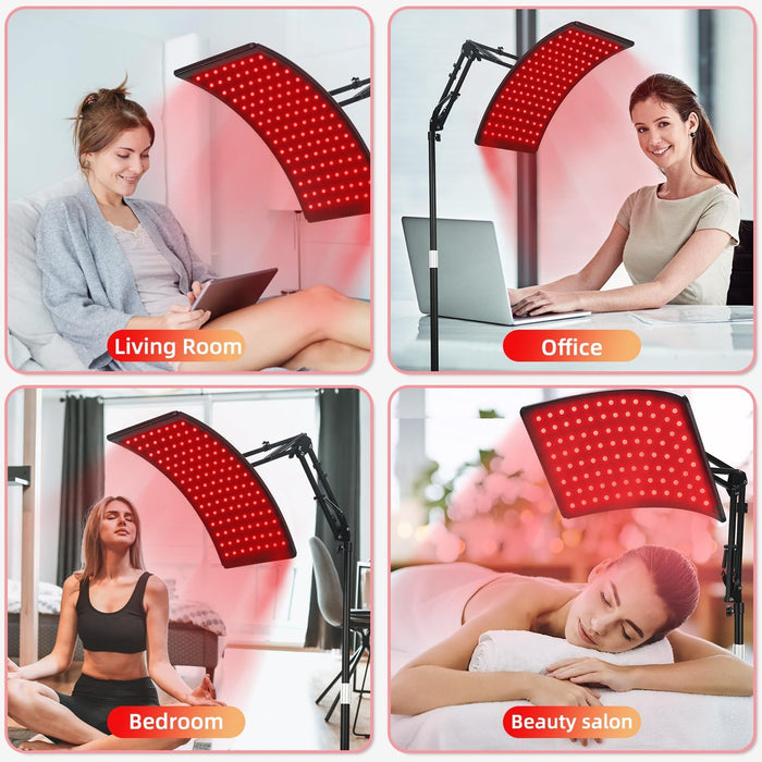 Red Light Therapy for Face and Body, Red Infrared Light Therapy Lamp with Stand Led 660nm Red Light-Therapy& 850nm Infra