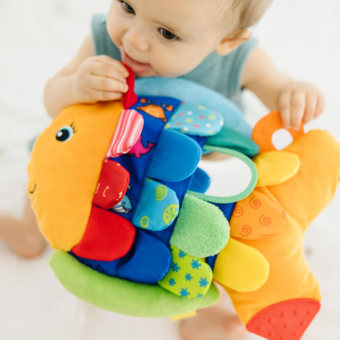 Melissa & Doug K’s Kids, Flip Fish Stuffed Animal, Soft Baby Book, Multi-Textured Squeaking & Crinkling Infant Sensory T