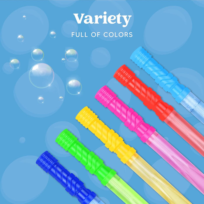 14.6’’ Big Bubble Wands for Kids, 6 PCS Bubble Wand with Refill Solution for Summer Toy Party Favor, Outdoors Toy Activi