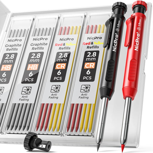 Carpenter Pencils with Sharpener, Mechanical Pencil for Construction