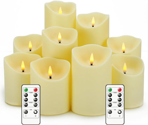 Flameless Candles with Remote, Battery Operated Flickering Flameless Candles, LED Candles with Timer 2/4/6/8H, with Real