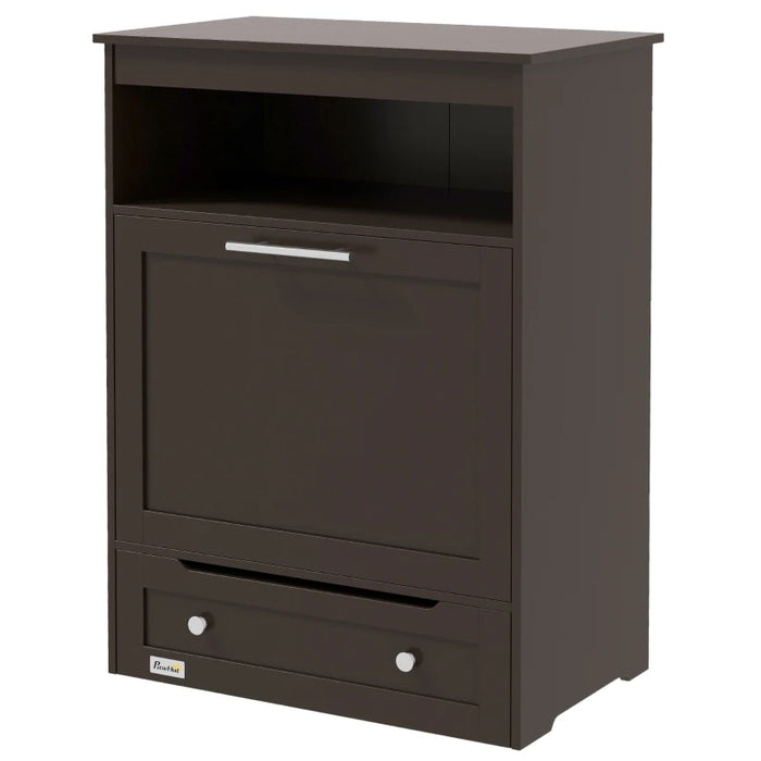 Raised-Bowl Pet Feeder Station with Storage Cabinet