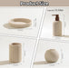 Bathroom Accessories Set, 5 PCS Modern Bath Organizer, Beige
