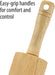 Classic Wood Rolling Pin, 18-Inch Hardwood Dough Roller for Baking Pizza, Pies, Pastry and Cookies, Ergonomic Handles, K
