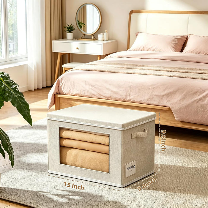 Fabric Storage Bins with Lids, Foldable Decorative Storage Box