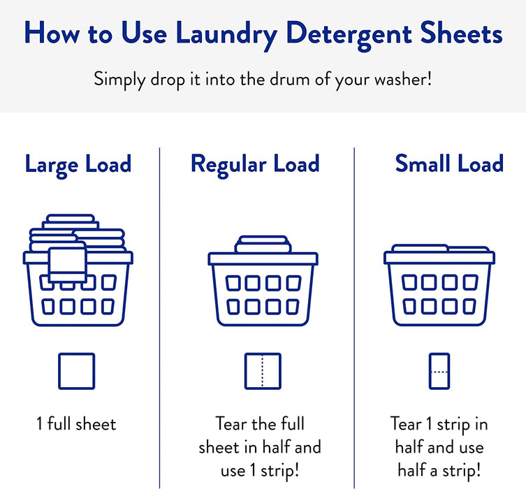 Laundry Detergent Sheets - Laundry Soap - Ultra Concentrated, Recyclable Packaging, Stain Fighting - Fresh Scent, 32 Pack