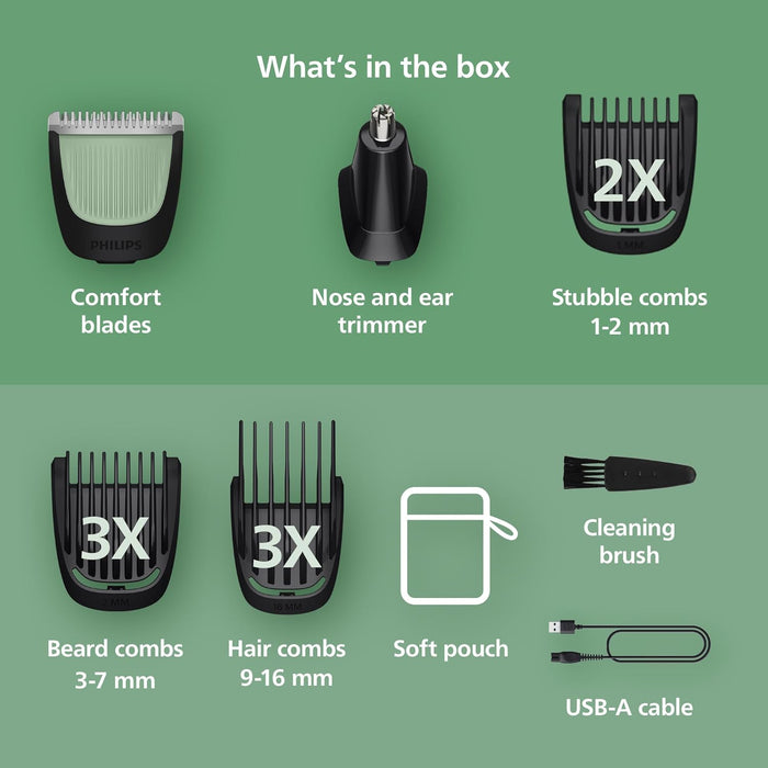 Philips All-in-One 3000 13-in-1 Trimmer, Face & Hair, Comfort Tips