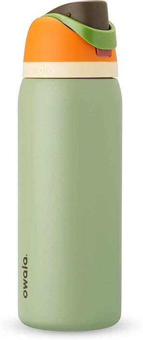 Freesip 24 oz Insulated Stainless Steel Water Bottle with Straw - BPA-Free for Sports, Travel, and School, Very Dark Finish