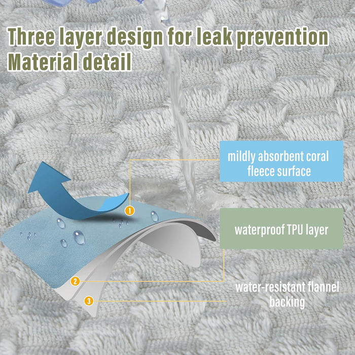 Water Resistant Blanket for Bed Couch Sofa, Cat/Dog Blanket Waterproof Washable, Small Cozy Reversible Furniture Protector, Leakproof Throw (40"x60", Glacier Gray/Cloud Gray)