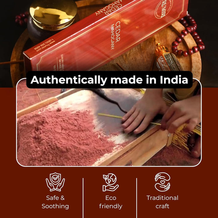 Cedar Mahogany Incense Sticks - Pack of 100 Inscents-Sticks - Inciensos Aromaticos para La Casa - Made with Natural Ingr