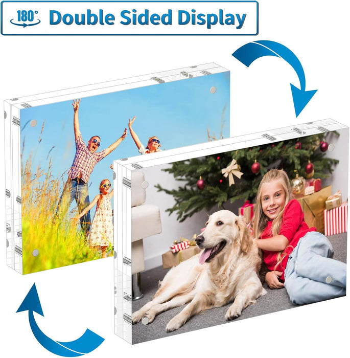4x6 Acrylic Picture Frames 3 Pack, Clear Picture Frames，20% Thicker