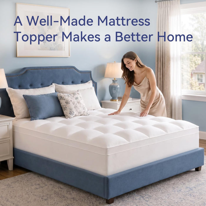 Queen Mattress Topper, Extra Thick Pillow Top Mattress Pad Cover