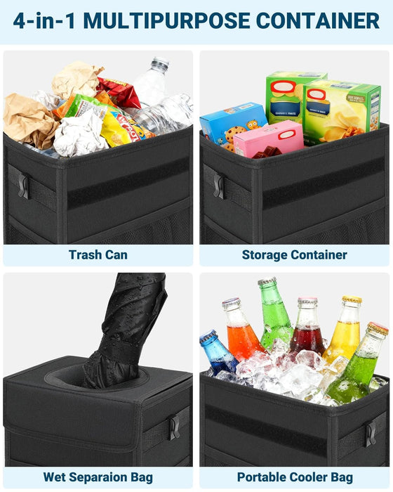 Car Trash Can with Lid, Leakproof Car Garbage Can Car Trash Bag
