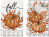 Orange Pumpkin Leaves Fall Kitchen Towels Set of 2 18x26 Inch