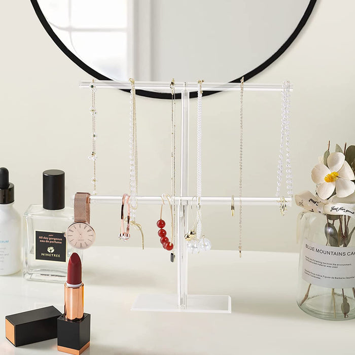 Acrylic Jewelry Stand, 2-Tier Necklace Holder, Jewelry Display Holder