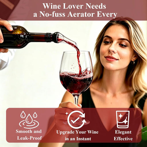 Wine Aerator Pourer Spout, Premium Aerating Pourers with Gift Packing, Wine Pourer Aerator, Easy to Use for Enhancing Wi
