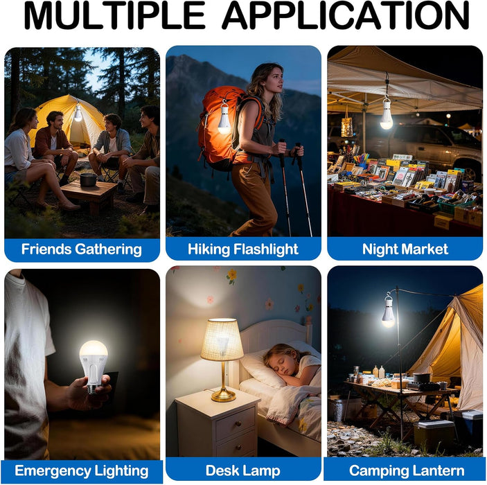 2 Pack Rechargeable Light Bulbs, A19 E26 9W 3000K Warm