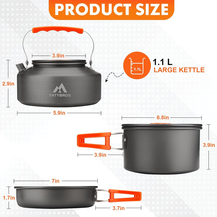 17pcs Camping Cookware Mess Kit,for Camping,Backpacking,Picnic