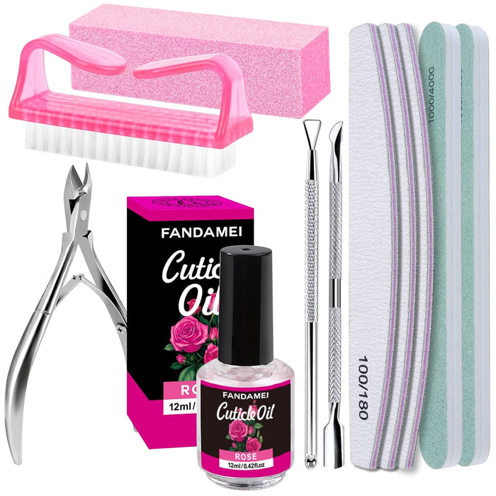Nail Files and Buffers, Manicure Tools Nail Care Kit with Nail File, Nail Buffer Block, Cuticle Care for Women with Nipp