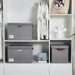 17" Large Fabric Storage Box with Lids, 3-Pack, Gray