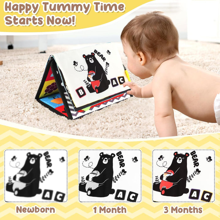 Tummy Time Mirror Toys, High Contrast Baby Toys for Newborn