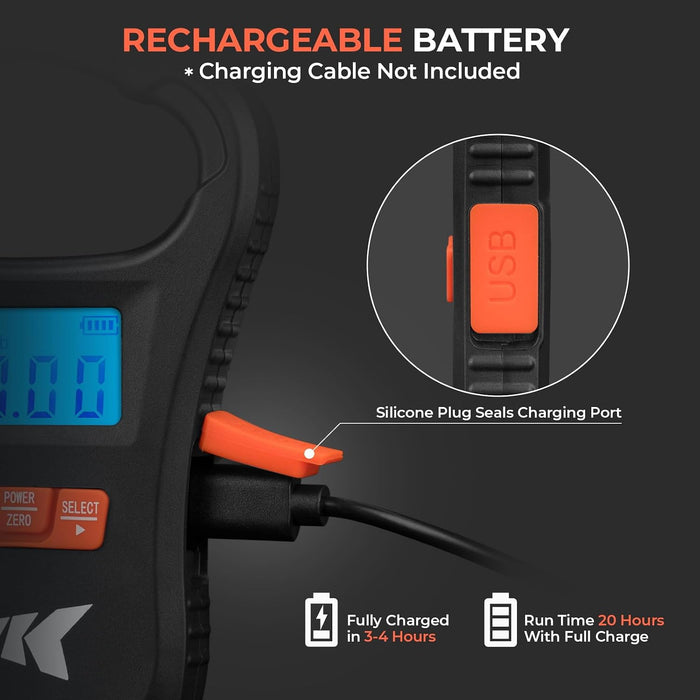 ToughTide USB Charging Fishing Scale, Fishing Gear, Black