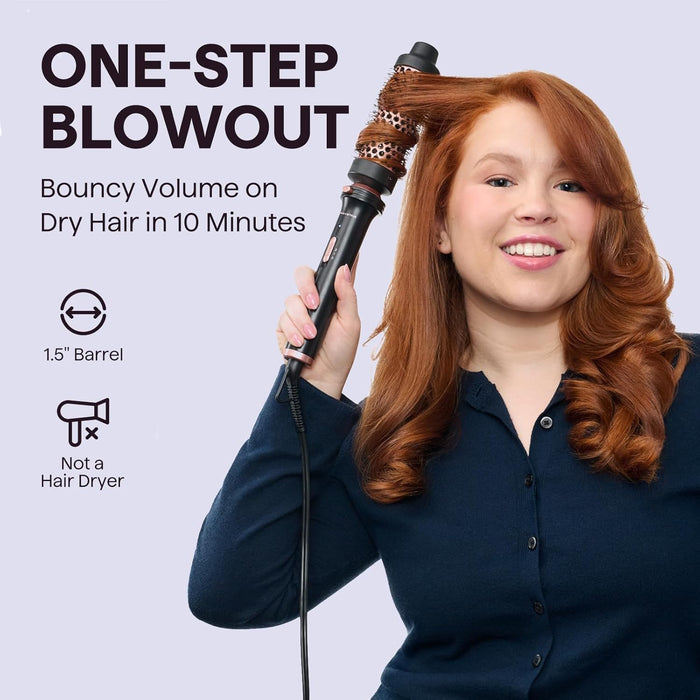 Thermal Brush 1.5" Detachable Heated Round Brush for Blowout Look