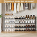 3-Tier Long Shoe Rack for Closet Metal Shoe Organizer for Entryway, Wide Stackable Shoe Storage Shelf with Sturdy Wire G