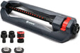 96213 Weighted Essential Oscillating Sprinkler | Covers Up to 3,600 sq. ft., 16 Precision Nozzles, Adjustable Range, Turbo Drive Motor, Quick Connect Bundle, Stainless Steel Filters, Black