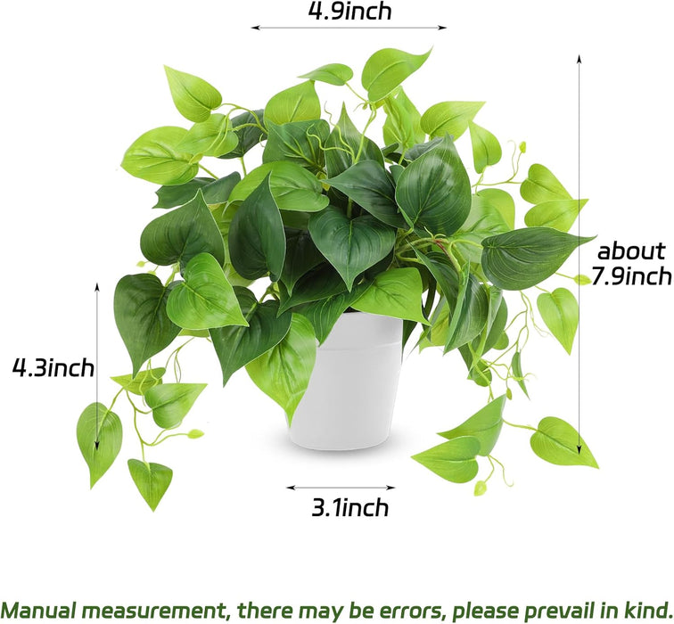 Artificial Plants Fake Pothos with Plastic Pot Artificial Potted Plant for Home Office Bedroom Indoor Outdoor Decor 1 Pa