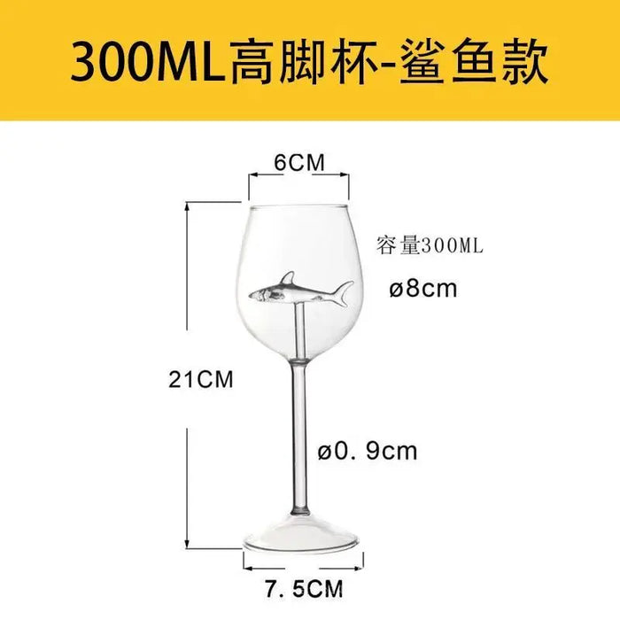 Shark Wine Glasses Cup European Red Wine Cup Water Bottle Goblet Wedding Party Decoration Gift 300Ml Drinking Glasses