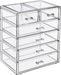 6-Drawer Makeup Organizer with Small & Wide Drawers (Clear)