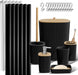 Black Bathroom Set, Shower Curtain Set, Bathroom Accessory Set