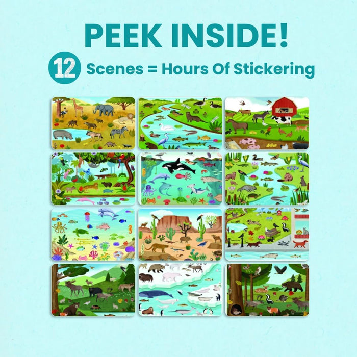 Animal Habitats Sticker Book | 12 Coloring & Activity, 500+ Stickers